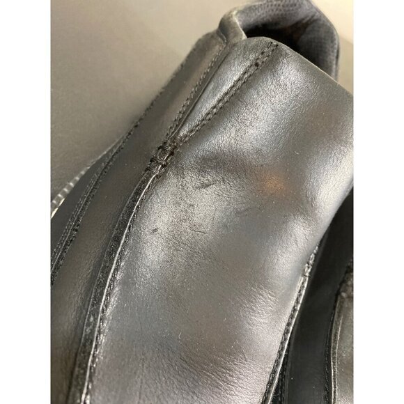 G.H. Bass Slip On Black Leather Loafers Shoes Mens 7 D Womens 9 D Academia - Picture 2 of 9